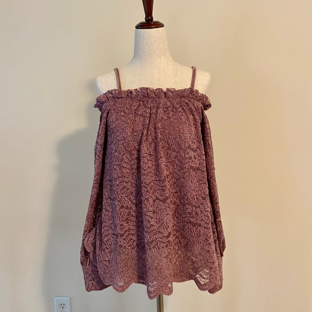 Anthropologie off the shoulder lace blouse **new